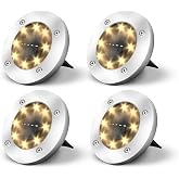 Jsdoin Solar Lights dış mekan bah&ccedil;e tavan lambası, g&uuml;neş enerjisiyle &ccedil;alışan 8 LED, peyzaj, y&uuml;r&uuml;me yolu, &ccedil;im, merdiven g&uuml;vert