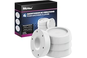 MCFILTER McFiltre | 4 amortisseurs de vibrations pour lave-linge et sèche-linge | Amortisseurs de vibrations universels compatibles avec Bosch, Siemens, AEG | Base antidérapante pour lave-linge - blanc