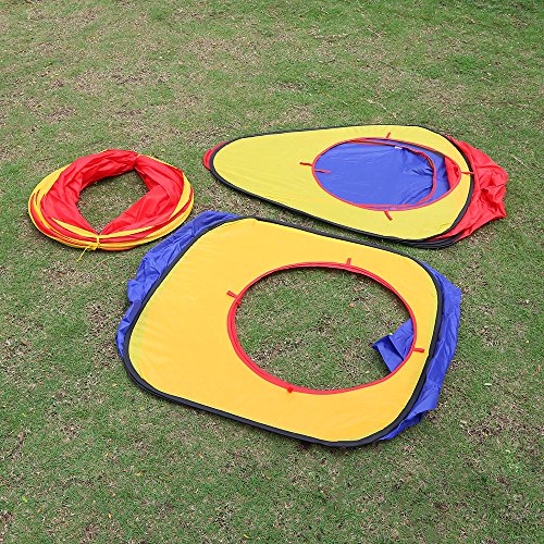 Kids Paly Tent tunnel Set,Zipom 3 in 1 Pop Up Children Play Tunnel Tent House with 1 Tunnel, 2 Tents and Zipper Storage Bag for Girls & Boys Indoor and Outdoor Garden Use