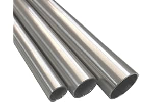 BASIT Edelstahlrohr Ø 42,4 x 2,0 mm (1 1/2 Zoll) V2A Edelstahl Geländer Rohr Rundrohr I geschliffen K240 I Konstruktionsrohr 1.4301, längsnahtgeschweißt I 1,45 m, 1450 mm lang