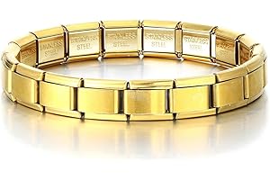 SMTELEGANCE Italienisches Bettelarmband Gold 0.9 CM Italienisches Bettelarmband, Geschenk für Männer, Frauen, Jungen Und Mädchen italienisches Armband DIY Abnehmbares Modul, Geeignet Für Verschiedene Anlässe
