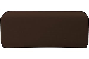 EBETA E Hockerbezug, Jacquard Husse, Überzug, Bezug für Ottomane, Fußbank (Schokolade)