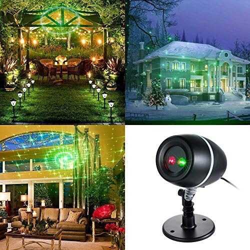 LED Landscape Projector Lights,Suniness Waterproof Switchable LED Flood Lights with 4+2 Modes Rotating for Indoor Outdoor,Party,Home,Garden,Patio(Red &amp; Green Galaxy)