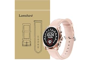 LvBu Armband Kompatibel mit Michael Kors Bradshaw 2, Quick Release Leder Classic Ersatz Uhrenarmband für Michael Kors Access Gen 5 Bradshaw Smartwatch