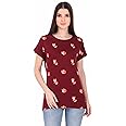 Stories.Label Women 100% Cotton Printed Tshirt in Ribbed Neck Includes Plus Sizes, Regular Fit and Half Sleeves (Sizes Small -5XL)