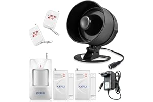 TOWODE Allarme Casa Senza Fili, Sistemi di Allarme Domestico 115 dB con 2 Allarme Porta 1 Sensore Movimento 2 Telecomandi 1 Sireno, Ring Alarm Antifurto Casa per Garage