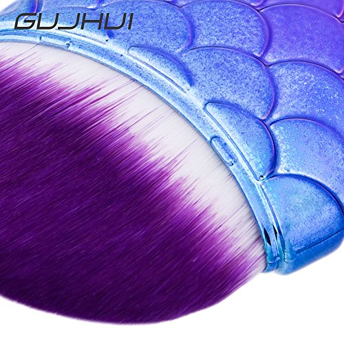 Makeup Pinsel Set 8 Stück Meerjungfrau Blush Eyeliner Lip mit Mermaid Round Pinsel Contouring Kit Foundation Kosmetiktasche - 4