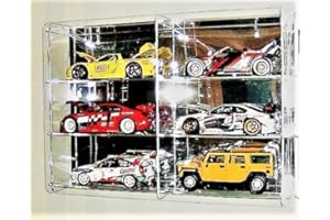 Técnicas Láser 1:18.5.3L3B/6.E Vitrina De Metacrilato, Transparente/Fondo Espejo, Montada mide 45x66x13 cm (altoxanchoxfondo), Set de 9 Piezas