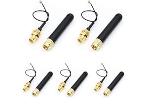 QIQIAZI U.FL IPEX a SMA Connettore LoRa Antenna 868-915 MHz 3dBi 50Ω per Lora Board Lora II WiFi Lora32（5PCS)