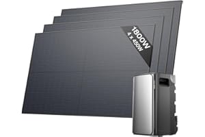 EF ECOFLOW ECOFLOW Kit solaire de STREAM Ultra, batterie 1,92 kWh avec panneaux solaires rigides 450W*4, 4 entrées solaires MPPT 2800 W, ports CA doubles 2300 W, plug & play, batterie tout-en-un avec onduleur