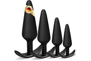 LURELUXE 4 Piezas Plug Anales Silicona,S+M +L+XL,Juguetes Eróticos para Adultos,Adultos Unisex Juguetes Sexuales para Principiantes