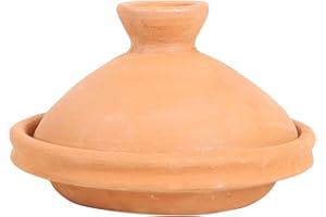 Casa Moro Marokkanische Tajine Terra Natur zum Kochen für bis Personen | unglasierter Gartopf Tontopf | handgetöpfert aus Marrakesch (Ø 20cm für 1-2 Personen)