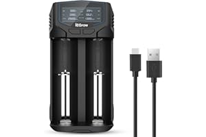 iEGrow Akku Ladegerät Batterieladegerät 18650 26650 21700 USB c Type Batterie batterien aa AAA akkuladegerät 10440 14500 14650 16340 3.7V Battery Charger