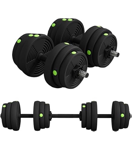 Lot de 2 haltères réglables de 25 kg, avec poignée antidérapante