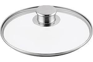 ‎GASTROSUS Gastrosus 163930-24 Glasdeckel Industar 24 cm, Pfannendeckel aus Glas mit Edelstahlrand, Universaldeckel 24 cm, Glas, Edelstahl
