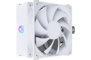 Vibox CPU Tower Cooler, 160W TDP, Compatible with Intel 115x/1366/17xx & AMD AM4 Sockets (White)