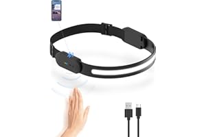 VICTOPER Led Head Torch, 2023 Upgrade Bluetooth Functions 3 Modes Led Lenser Head Torch IPX4 Waterproof Running Head Torch 230 Degree Adjustable Wide Field of Vision Sensor Gift for Dad for Running,Fishing