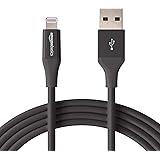Amazon Basics USB A Cable with Lightning Connector, Advanced Collection - 4 Inches (10 Centimeters) - Single - Black