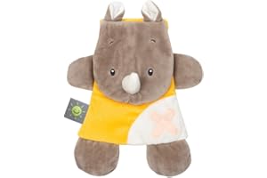 Nattou Doudou Gelpack Apaisant Rhinocéros, Buddiezzz, 19 × 2.5 × 25 cm, Brun/Jaune