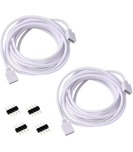 4-Pin RGB LED Strip Extension Cable - 1 Meter Length, No-Solder Connector For 5050/3528 Lights, 2 Pack 6 thumbnail image