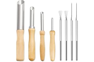 lyfLux - 8 strumenti per scultura in argilla, punta per dettaglio, ago Qiben, raschietto per sculture, strumenti per ceramica, per produzione di argilla ceramica, modellazione e produzione fai da te