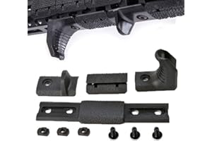 SBGJMY Kit Tactique D’Arrêt de Main Mlok Keymod, 4 Pièces/Ensemble Couvercle de Rail Poignée Avant Foregrip pour Le Système de Rail Mlok Keymod (Noir)