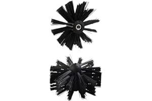 HEIBTENY 2 pezzi 100/150 mm spazzola per camino, spazzola per camino, spazzola per canna fumaria, spazzola per canna fumaria in nylon