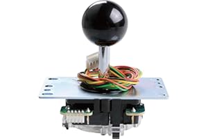 Sanwa Denshi Japan JLF-TP-8YT Black Ball Top Handle Arcade Joystick Part 4 & 8 Way Adjustable - Hori Fight Stick Repair Part - Mad CATZ SF4 Tournament Joystick Compatible by