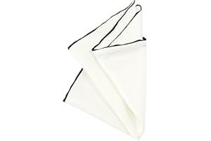 PB Pietro Baldini Fazzoletto di seta - Fazzoletto bianco sporco arrotolato a mano con contrasto di colore - 100% seta - Elegante per abito o giacca - Made in Italy - 30 x 30 cm