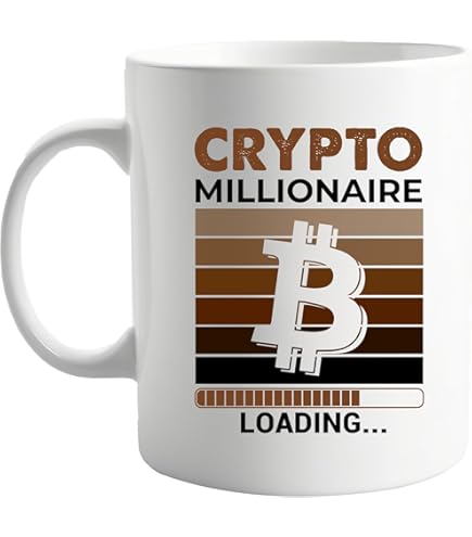 Vixar Crypto Life Crypto Currency Trading Keramiktasse für Tee, Kaffee, Heißgebrüht, 330 ml, Geschenk (schwarz