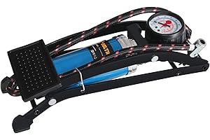 Foot Pump, BOLTHO Updated Portable Floor Bike Pump with Accurate Pressure Gauge & Smart Valves, 100PSI Air Pump for Motorcycles, Bicycles, Cars, Balls and Other Inflatables