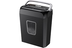 Bonsaii Distruggidocumenti, Distrugge 6 Fogli alla Volta, Livello di Sicurezza P-4, può Triturare Carte di Credito e Graffette, Tritadocumenti con Contenitore di Raccolta da 13L, C237-B