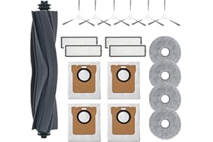 Anwor 19 Stück Zubehör für Dreame L10s Ultra, L10 Ultra, L10 Prime Saugroboter Roboter, 1 Hauptbürste, 4 Hepa Filter, 4 Staubbeutel, 4 Wischtücher, 6 Seitenbürsten Ersatzteile Set