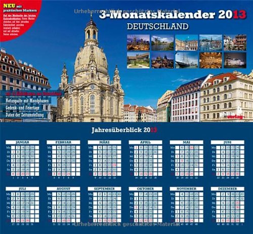 3-Monatskalender Deutschland 2013