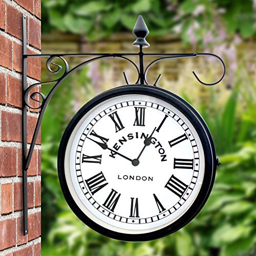 Außen Garten Kensington Sender Außen Klammer Wanduhr 25cm Doppelseitig