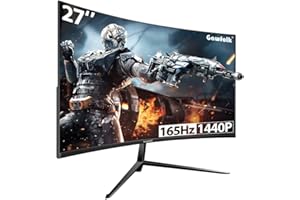 Gawfolk 27 Pouces Curved Gaming Monitor 144Hz/ 165Hz, écran PC incurvé 2560X1440 (QHD), écran d'ordinateur sans Cadre 1800R avec FreeSync, supporte VESA, DP, HDMI