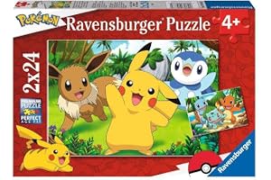 Ravensburger barnpussel 05668 - Pikachu och hans vänner - 2x24 bit Pokémon-pussel för barn från 4 år och uppåt
