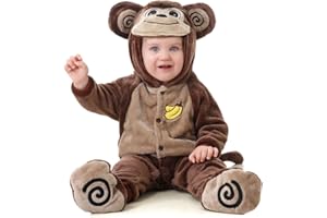 Ragelion Baby Monkey Costume Set Monkey Onesie Animal Cosplay for Halloween Carnival Theme Party