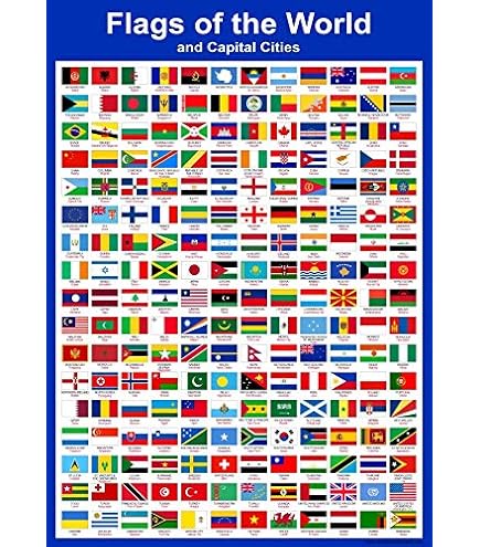 All Countries and Flags of The World Educational Map | Great