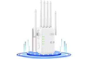 GENERICO WiFi Repeater, Wifi Signal Amplifier, 6 Antennas, 2 LAN Ports,360 ° coverage area up to 2000 square feet, Powerful WiFi Repeater,Suitable for home, office, Easy to Install,plug and play use.