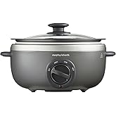 Morphy Richards 3.5L Sear & Stew Oval Slow Cooker, Dishwasher-Proof Non Stick Aluminium Pot, Cool Touch Handles, Glass Lid, M