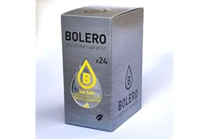 BOLÉRO Bolero Drink - 24 bolsitas de 3 g de fruta preparada en polvo soluble para bebida fresca en agua, 72 gramos endulzado con stevia (Ice Tea Lemon)