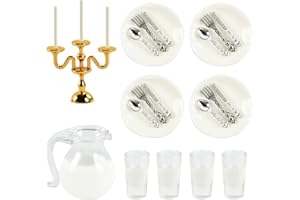 AMSIXNT 22 pezzi accessori ornamenti in miniatura,miniatura stoviglie per casa delle bambole,set di tazze per latte in miniatura,accessori cucina per casa delle bambole in miniatura