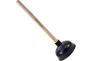 Ahad Trader Powerful plunger Heavy-duty sink unblock Toilet plunger Shower drain unblocker Clog remover Pipe cleaner High suction plunger 22.5cm (9inch) Wooden handle &10cm (4inch) rubber suction cup