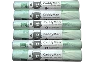 CADDY LINERS DIRECT 10 Litre x 156 CaddyMan Compostable Biodegradable Kitchen Food Waste Caddy Bin Liner Bio Bags EN13432 (10L-150)