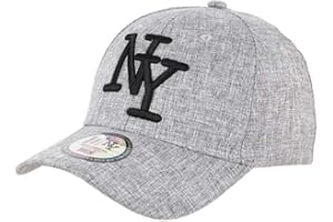 Hip Hop Honour Casquette Enfant Grise Denim et Lin Baseball NY Laxy de 6 a 11 Ans - Garçon