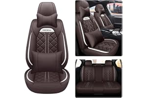 Ruberpig Car Seat Cover For Toyota Prius 2002-2023 5 Seats All Weather Use Vehicle Leather Seat Cover Brown