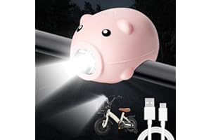 Meenewching Luz para patinete infantil, IP64 resistente al agua, LED para niños, recargable por USB, luz de advertencia LED con claxon, modo triple, para patinetes infantiles, patinete, bastón de