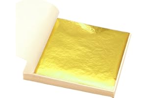 ETELIAR 24 Karat Goldfolie, 20 Blätter Blattgold Essbar für Kuchendekorationen, Dekorationen, Kosmetisches Gebäck und Spas, 4.33 x 4.33cm