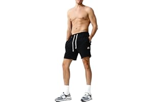 Casey Kevin Homme Shorts de Sport Coton Court Casual Bermudas Running Jogging Fitness Short avec Poches Short
